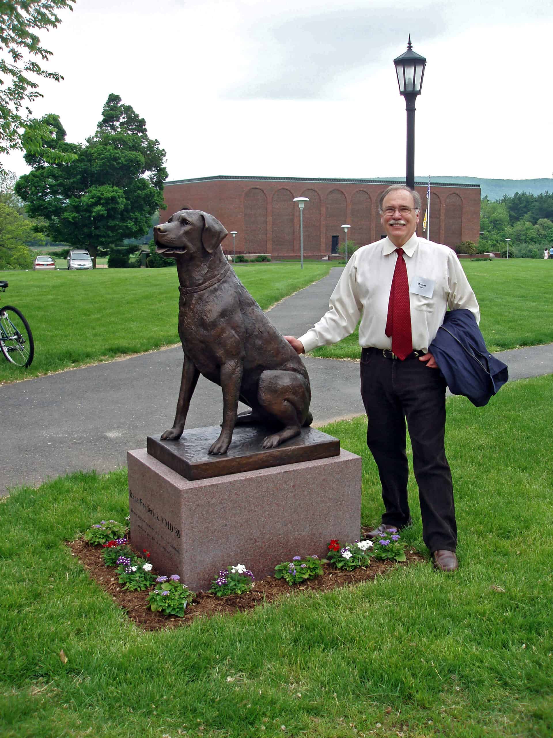 Black Labrador Sculpture and Memorial