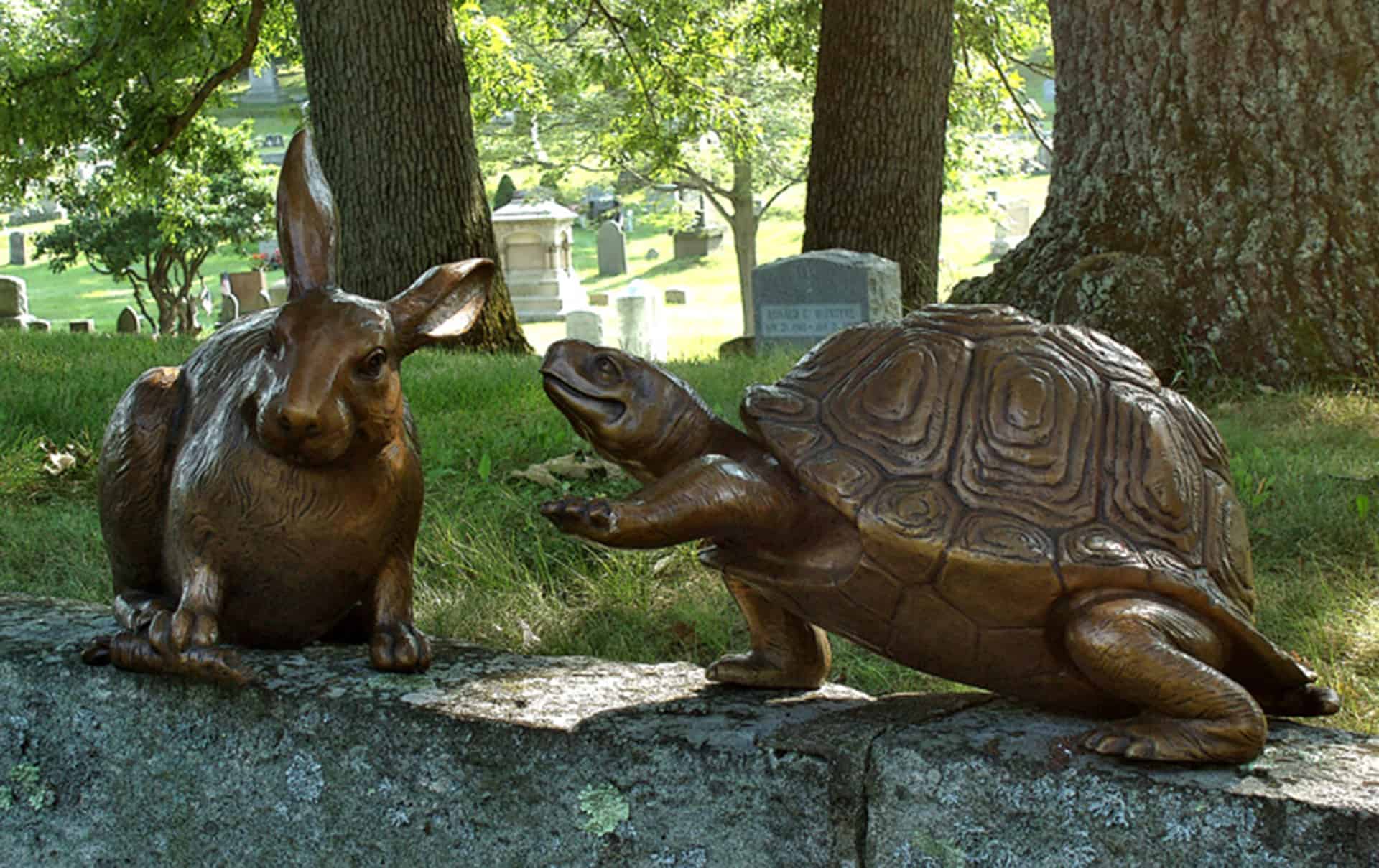 Rabbit & Turtle Sculpture