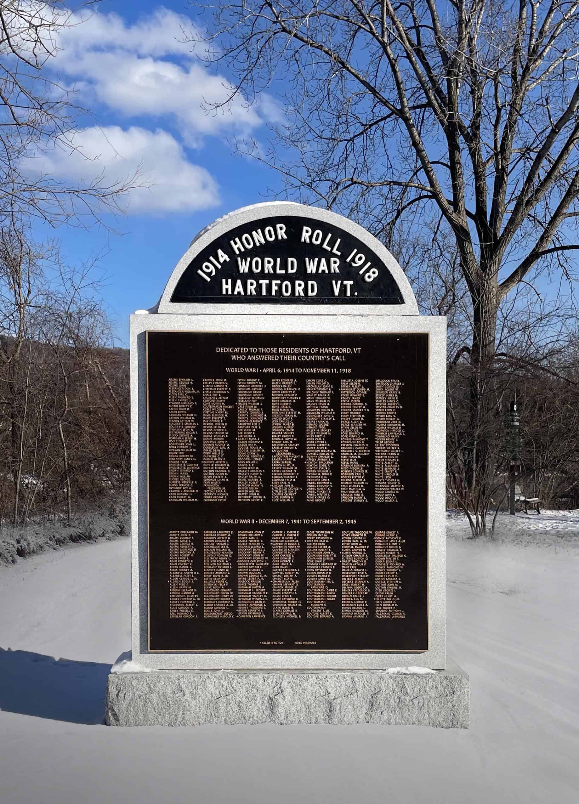 Hartford WWI and WWII Monument